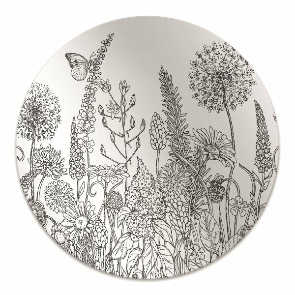 Mata pod fotel biurowy Szkic kwiatów