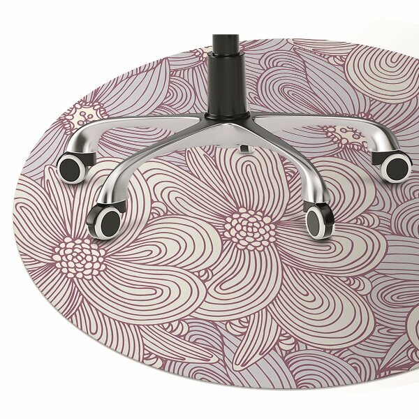 Mata pod fotel biurowy Kwiaty Doodle