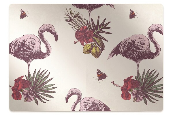 Podkładka pod fotel Flamingi & Hibiskus