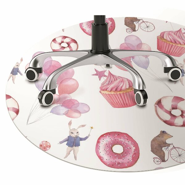 Mata pod krzesło do biura Słodycze i balony
