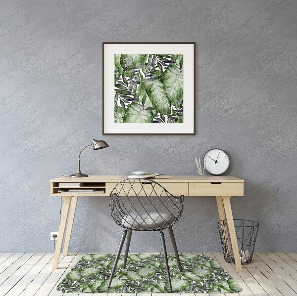 Mata pod fotel biurowy Liść Monstera