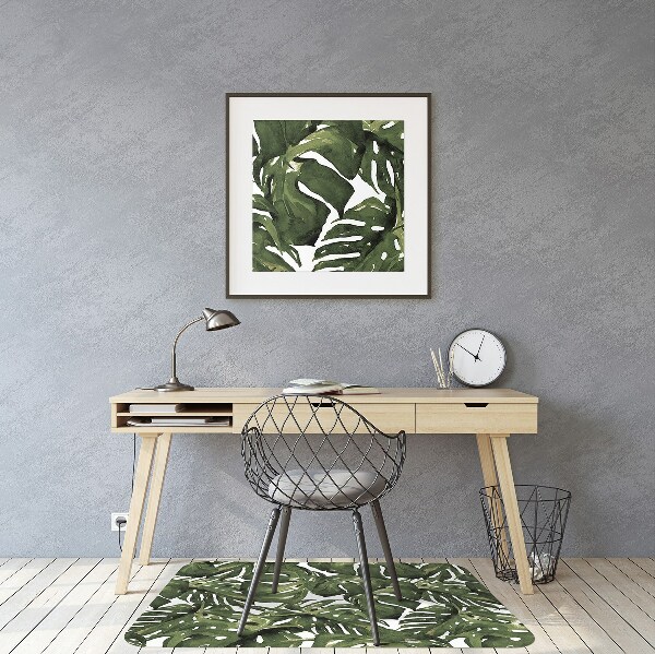 Mata pod fotel biurowy Liść Monstera