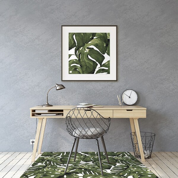 Mata pod fotel biurowy Liść Monstera