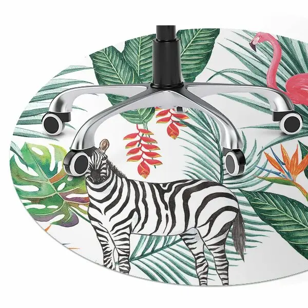 Podkładka pod krzesło obrotowe Flaming i zebra