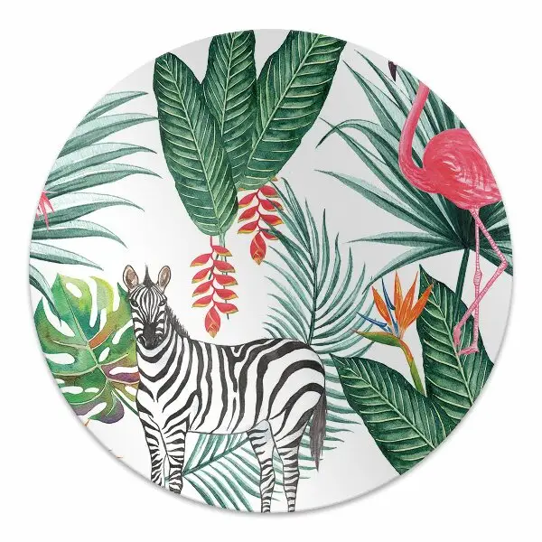 Podkładka pod krzesło obrotowe Flaming i zebra