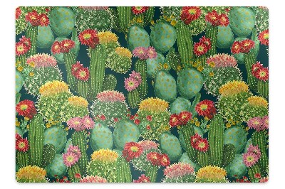 Mata pod fotel ochrona paneli Kwitnące kaktusy