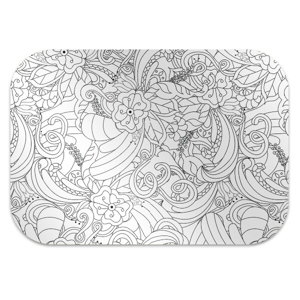 Mata pod fotel biurowy Doodle wzór