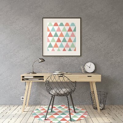 Mata pod krzesło do biura Kolorowe trójkąty