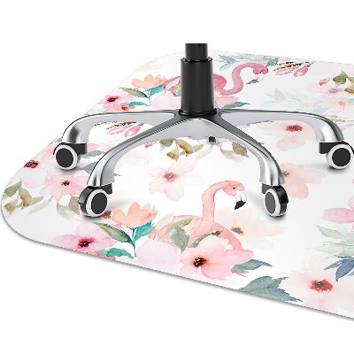 Podkładka pod krzesło obrotowe Flamingi kwiaty