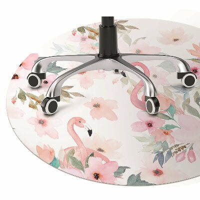 Podkładka pod krzesło obrotowe Flamingi kwiaty
