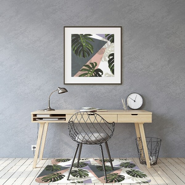 Mata pod fotel biurowy Monstera wzór