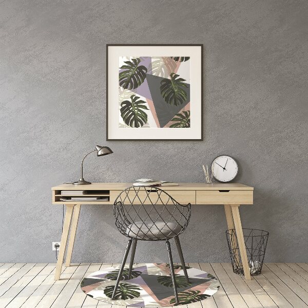 Mata pod fotel biurowy Monstera wzór