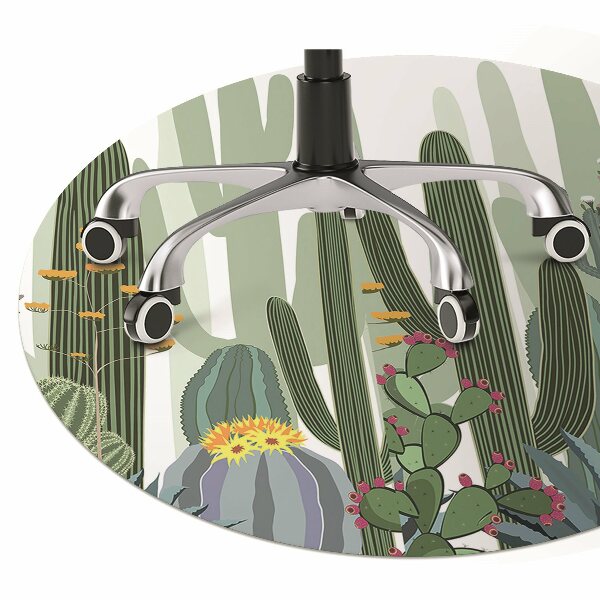 Mata pod fotel ochrona paneli Kwitnące kaktusy