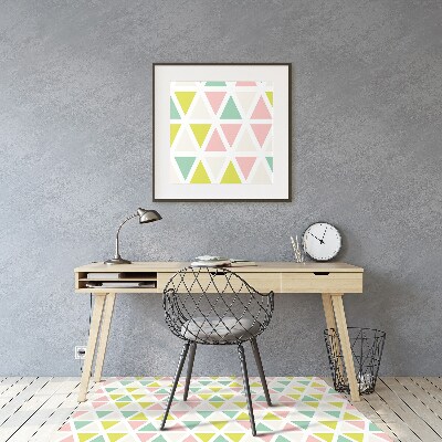 Mata pod krzesło do biura Kolorowe trójkąty