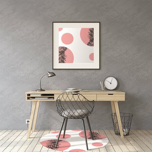 Mata pod fotel biurowy Różowy ananas