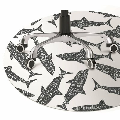 Mata pod krzesło do biura Typografia rekiny