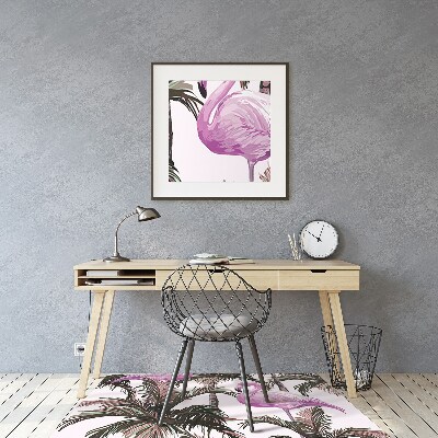 Mata na podłogę pod krzesło Flamingi w palmach