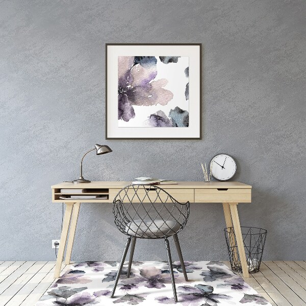 Mata pod fotel biurowy Ciemne kwiaty