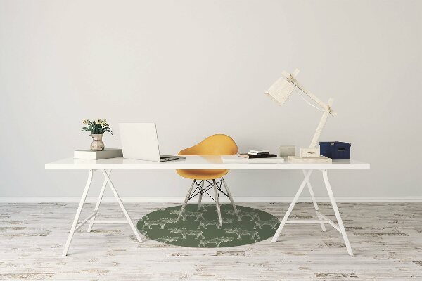 Mata pod krzesło Łosie na zielonym tle