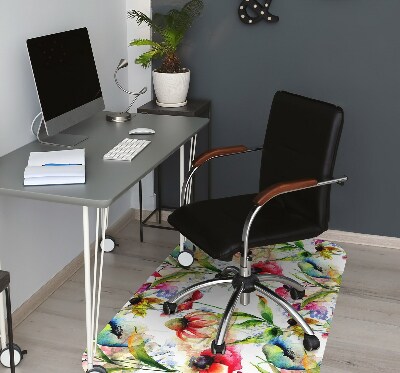 Mata pod krzesło do biura Kolorowane kwiaty
