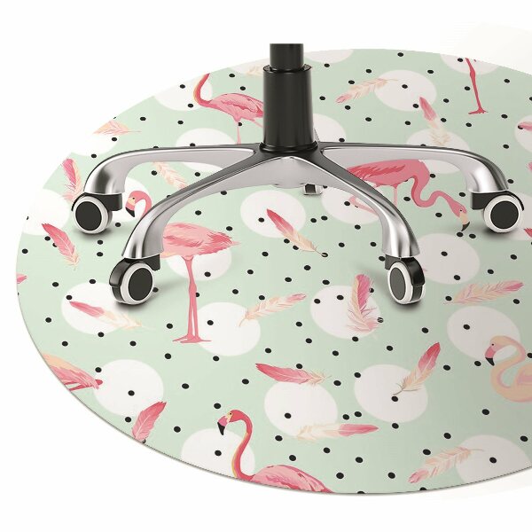 Mata pod krzesło do biura Flamingi i kropki
