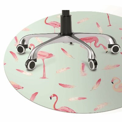Mata pod fotel ochrona paneli Flamingi i pióra