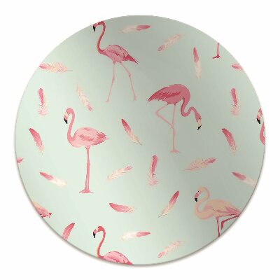 Mata pod fotel ochrona paneli Flamingi i pióra