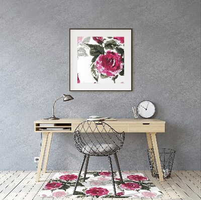 Mata pod fotel biurowy Malowane róże