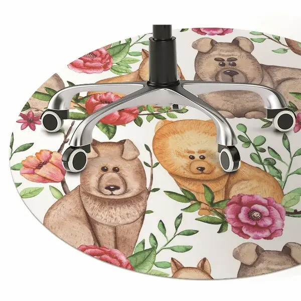 Mata pod fotel biurowy Chow Chow psy