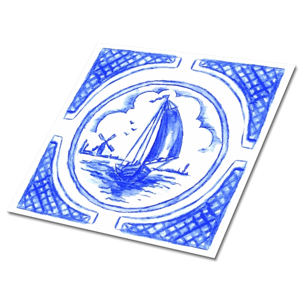 Samoprzylepne panele winylowe Azulejos łódka