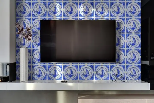 Panel winylowy na ścianę Dekoracyjny Azulejos łódka