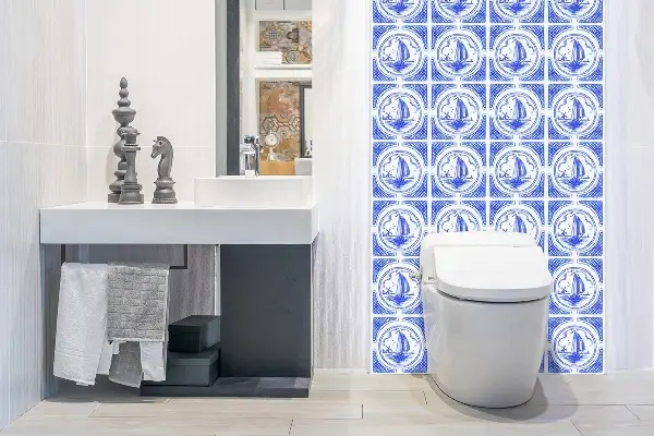 Panel winylowy na ścianę Dekoracyjny Azulejos łódka