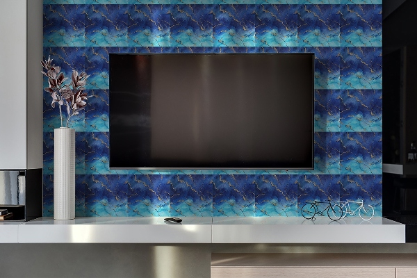 Panel winylowy na ścianę Niebieski marmur