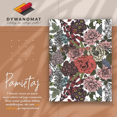 Dywan winylowy do domu Różnorodne kwiaty